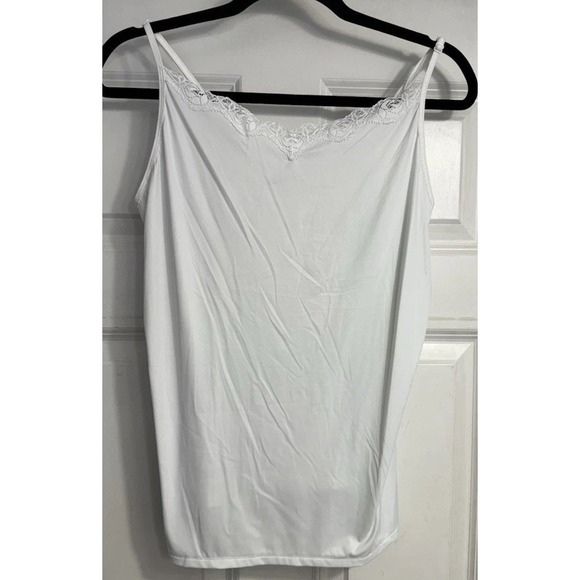 Cami Camisole Womens Sz 4XL White Lace Trim Layers Festival 90s Y2K Vanity Fair - Picture 1 of 6